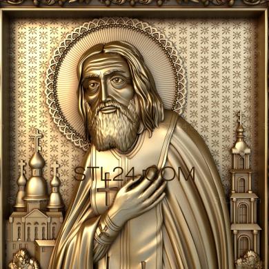 Icons (Saint Reverend Seraphim of Sarov the Miraculous, IK_1373) 3D models for cnc